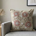 Artisan Floral Embroidered Cushion Cover