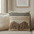 Boho Textured Tassel Cushion Cover