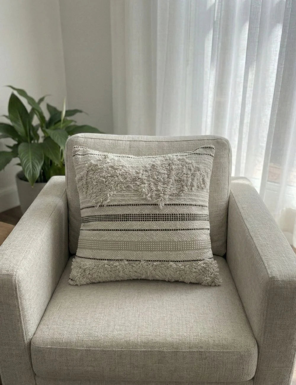Textured Boho Neutral Cushion Cover