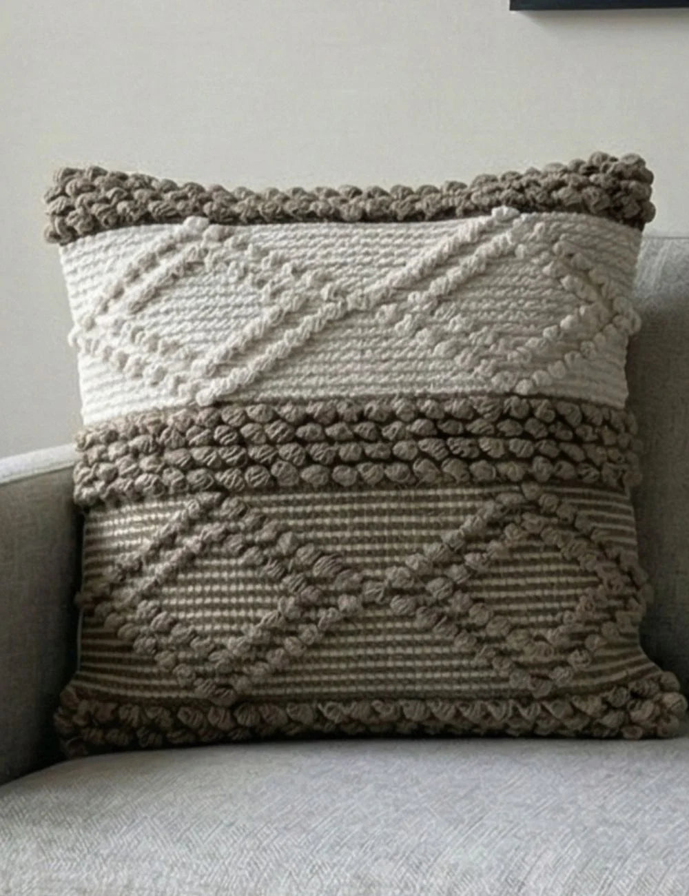 Textured Diamond Boho Cushion Cover