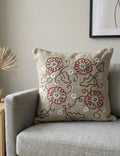 Artisan Floral Embroidered Cushion Cover