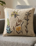 Botanical Meadow Embroidered Cushion Cover