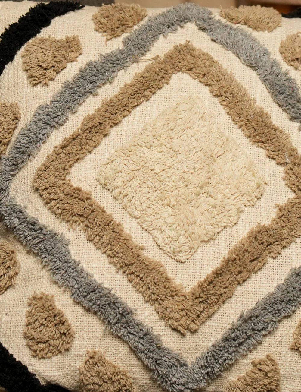Ivory Blue weave-Boho Premium Cushion Cover