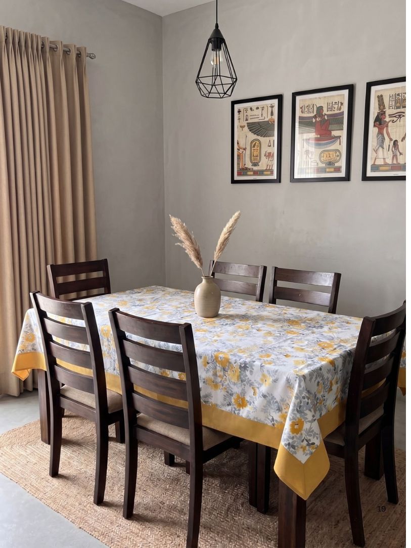 Mustard Bloom Floral Dining Table Cover