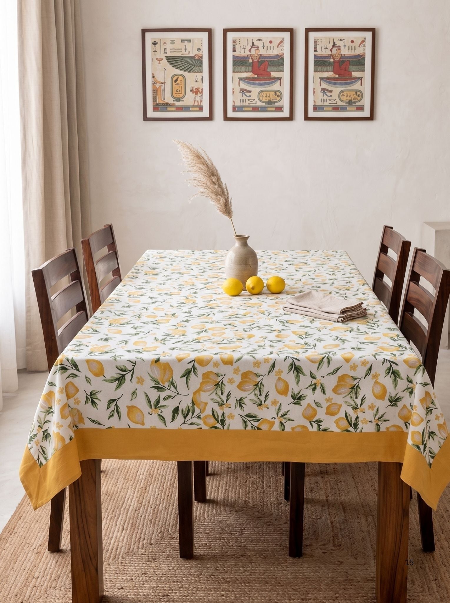 Citrus Bloom Cotton Dining Table Cover