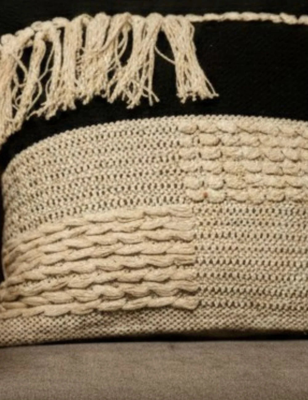 Braided noir fringe-Premium Cushion Cover