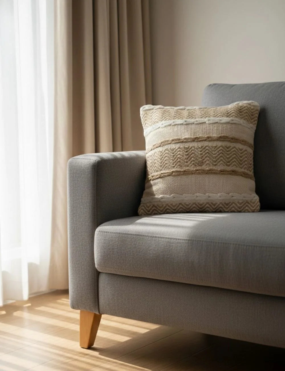 Ebony & lvory wave weave – Premium Cushion Cover