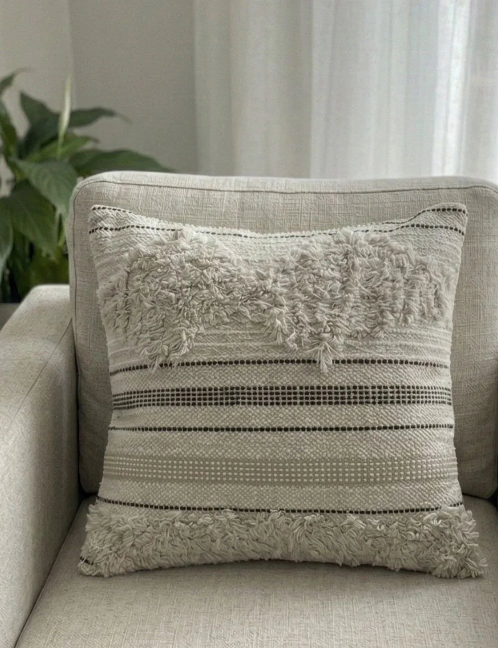 Textured Boho Neutral Cushion Cover