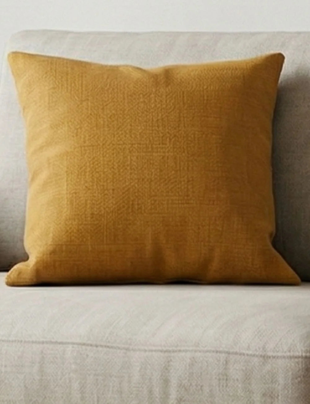 Earthy Mustard Textured Cushion Cover