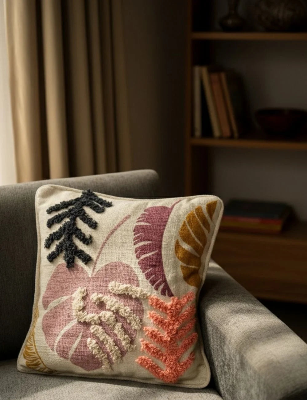 Monstera Muse – Tufted Premium Cushion Covers