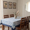 Blue Mosaic Cotton Dining Table Cover