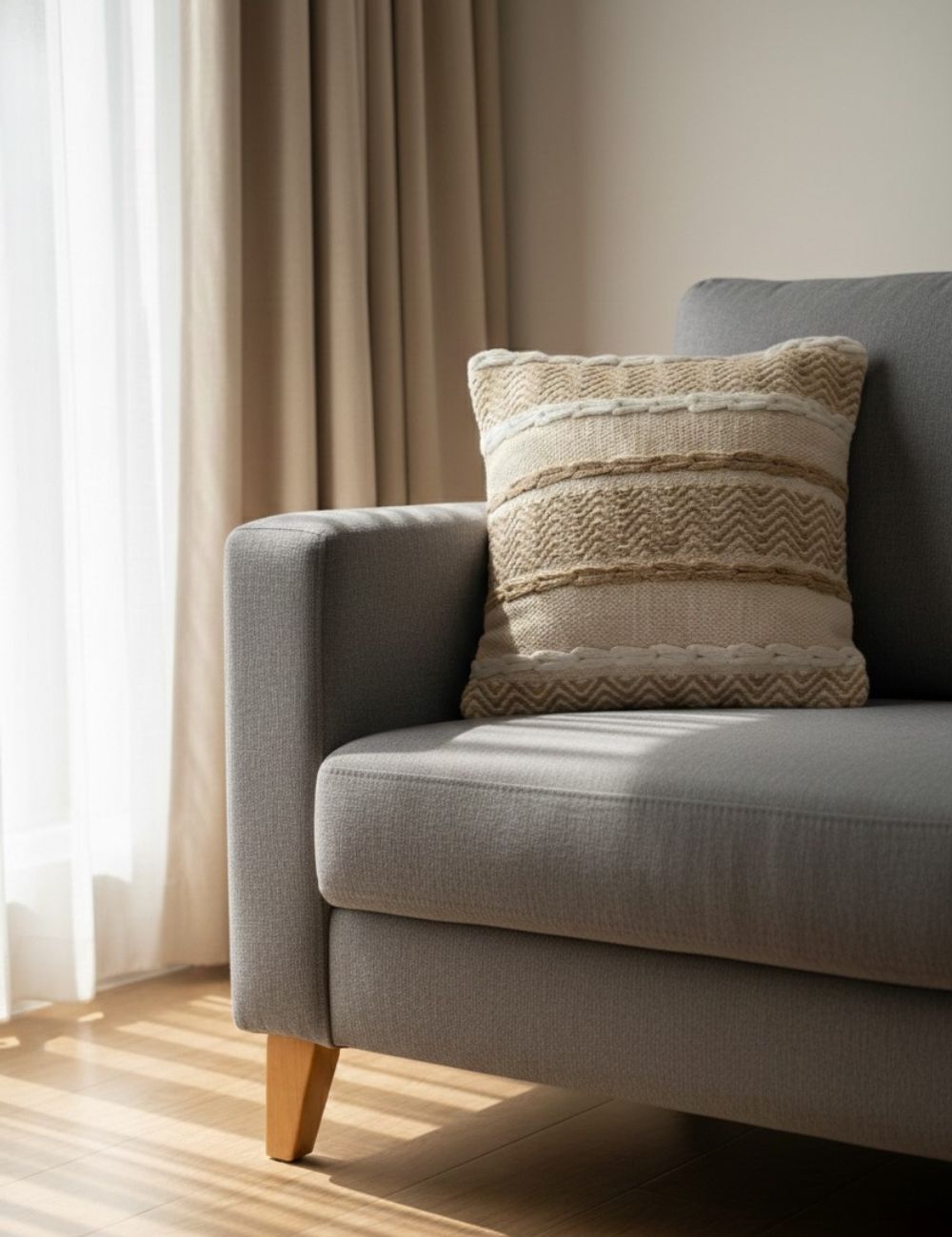 17 Ebony & lvory wave weave - Premium Cushion Cover - Image 1