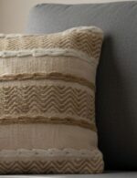 Ebony & lvory wave weave - Premium Cushion Cover - Image 2