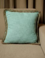 Sky Mist Jute Lace - Premium Cushion Cover
