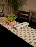 Boho Soft beige and gray Runner and Placemats - Image 2