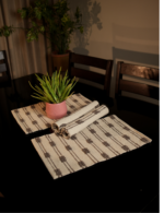 Boho Soft beige and gray Runner and Placemats - Image 3