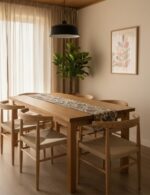 Blue Geometric Cotton Table Runner & Placemats