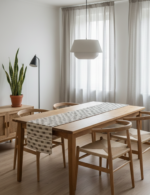 Boho Soft beige and gray Runner and Placemats