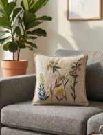 Botanical Meadow Embroidered Cushion Cover